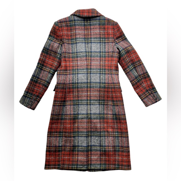 NEW $380  Lauren Ralph Lauren Women’s Sz 4 Wool Blend Blanket Plaid Reefer Coat - Picture 6 of 14